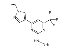 4-(1-Ethyl-1H-pyrazol-4-yl)-2-hydrazino-6-(trifluoromethyl)pyrimi dine结构式