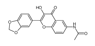 N-(2-(benzo[d][1,3]dioxol-5-yl)-3-hydroxy-4-oxo-4H-chromen-6-yl)acetamide结构式