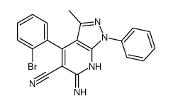 6-氨基-4-(2-溴苯基)-3-甲基-1-苯基-1H-吡唑并[3,4-b]吡啶-5-甲腈结构式