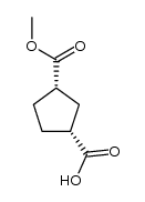 (+/-)-methyl hydrogen cis-1,3-cyclopentanedicarboxylate结构式