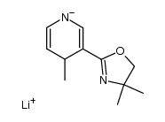 lithium 3-(4,4-dimethyl-4,5-dihydrooxazol-2-yl)-4-methyl-4H-pyridin-1-ide结构式