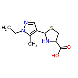 2-(1-Ethyl-5-methyl-1H-pyrazol-4-yl)-1,3-thiazolidine-4-carboxylic acid Structure