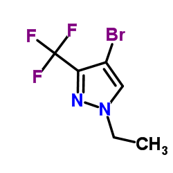 4-Bromo-1-ethyl-3-(trifluoromethyl)pyrazole结构式