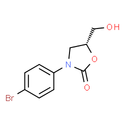 (5R)-3-(4-溴-3-苯基)-5-羟甲基噁唑烷-2-酮结构式