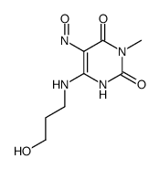 6-<(3-hydroxypropyl)amino>-3-methyl-5-nitrosopyrimidine-2,4(1H,3H)-dione结构式