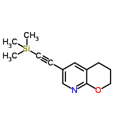 6-[(Trimethylsilyl)ethynyl]-3,4-dihydro-2H-pyrano[2,3-b]pyridine结构式