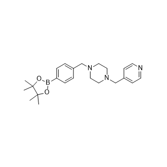 1-(Pyridin-4-ylmethyl)-4-(4-(4,4,5,5-tetramethyl-1,3,2-dioxaborolan-2-yl)benzyl)piperazine Structure