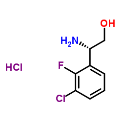 (S)-2-氨基-2-(3-氯-2-氟苯基)乙醇盐酸盐结构式