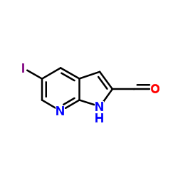 5-Iodo-1H-pyrrolo[2,3-b]pyridine-2-carbaldehyde结构式