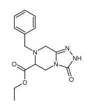 ethyl 7-benzyl-3-oxo-2,3,5,6,7,8-hexahydro-[1,2,4]triazolo[4,3-a]pyrazine-6-carboxylate结构式