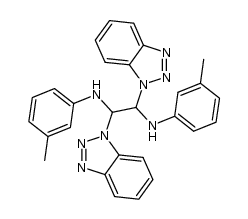 1,2-bis(1H-benzo[d][1,2,3]triazol-1-yl)-N1,N2-di-m-tolylethane-1,2-diamine结构式