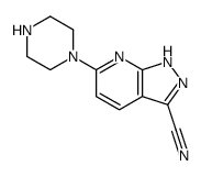6-piperazin-1-yl-2H-pyrazolo[3,4-b]pyridine-3-carbonitrile结构式