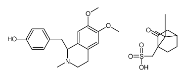 4-[[(1R)-6,7-dimethoxy-2-methyl-3,4-dihydro-1H-isoquinolin-1-yl]methyl]phenol,[(1R,4S)-7,7-dimethyl-3-oxo-4-bicyclo[2.2.1]heptanyl]methanesulfonic acid结构式
