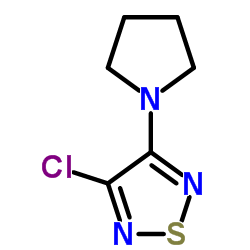 3-Chloro-4-(1-pyrrolidinyl)-1,2,5-thiadiazole结构式