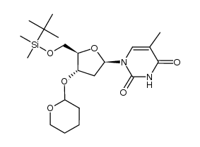 5'-O-(tert-butyldimethylsilyl)-3'-O-(tetrahydropyranyl)thymidine Structure