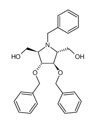 N-benzyl-3,4-di-O-benzyl-2,5-dideoxy-2,5-imino-D-mannitol结构式