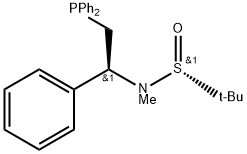 [S(R)]-N-[(1S)-2-(二苯基膦)-1-苯基乙基]-N-甲基-2-叔丁基亚磺酰胺结构式