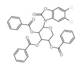 [4,5-dibenzoyloxy-2-(5,6-dichloro-2-oxo-benzooxazol-3-yl)oxan-3-yl] benzoate Structure