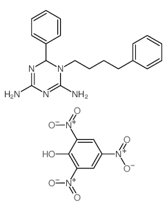 6-phenyl-1-(4-phenylbutyl)-6H-1,3,5-triazine-2,4-diamine; 2,4,6-trinitrophenol Structure