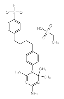 Ethanesulfonic acid, compd. with p-[4-[p- (4,6-diamino-2, 2-dimethyl-s-triazin-1(2H)-yl)phenyl]butyl]benzenesulfonyl fluoride (1:1) picture