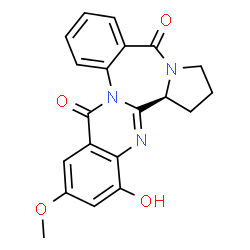 10H,16H-Pyrrolo[2,1-c]quinazolino[3,2-a][1,4]benzodiazepine-10,16-dione,5b,6,7,8-tetrahydro-4-hydroxy-2-methoxy-,(5bS)- (9CI)结构式