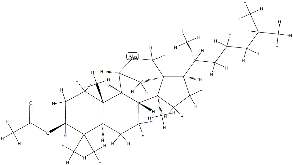 11β,18-Epoxy-5α-lanostan-3β-ol acetate结构式