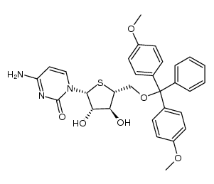 1-(5-O-dimethyoxytrityl-4-thio-β-D-arabinofuranosyl)cytosine结构式