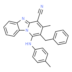 2-benzyl-3-methyl-1-(p-tolylamino)benzo[4,5]imidazo[1,2-a]pyridine-4-carbonitrile结构式
