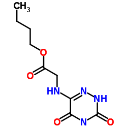 (3,5-DIOXO-2,3,4,5-TETRAHYDRO-[1,2,4]TRIAZIN-6-YLAMINO)-ACETIC ACID BUTYL ESTER结构式