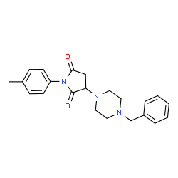 3-(4-benzylpiperazin-1-yl)-1-(4-methylphenyl)pyrrolidine-2,5-dione结构式