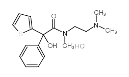 N-(2-Dimethylaminoethyl)-alpha-hydroxy-N-methyl-alpha-phenyl-2-thiophe neacetamide HCl结构式