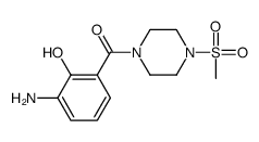 (3-amino-2-hydroxyphenyl)-(4-methylsulfonylpiperazin-1-yl)methanone结构式