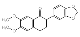 2-benzo[1,3]dioxol-5-yl-6,7-dimethoxy-tetralin-1-one structure