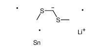 lithium,bis(methylsulfanyl)methane,trimethyltin结构式