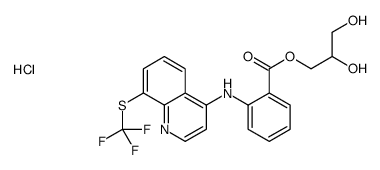 2,3-dihydroxypropyl 2-[[8-[(trifluoromethyl)thio]-4-quinolyl]amino]benzoate hydrochloride Structure