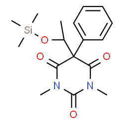 1,3-Dimethyl-5-phenyl-5-[1-(trimethylsiloxy)ethyl]-2,4,6(1H,3H,5H)-pyrimidinetrione结构式