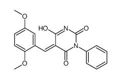 5-[(2,5-dimethoxyphenyl)methylidene]-1-phenyl-1,3-diazinane-2,4,6-trione Structure
