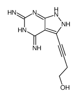4-(4,6-diamino-2H-pyrazolo[3,4-d]pyrimidin-3-yl)but-3-yn-1-ol结构式