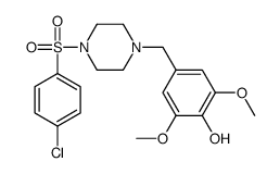 4-[[4-(4-chlorophenyl)sulfonylpiperazin-1-yl]methyl]-2,6-dimethoxyphenol结构式