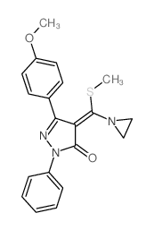 (4E)-4-(aziridin-1-yl-methylsulfanyl-methylidene)-5-(4-methoxyphenyl)-2-phenyl-pyrazol-3-one Structure