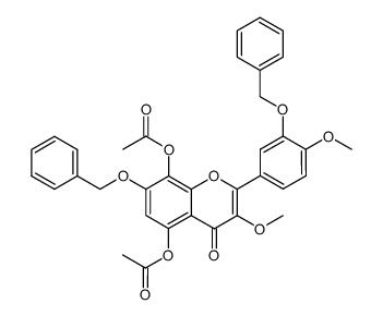 5,8-diacetoxy-7-benzyloxy-2-(3-benzyloxy-4-methoxy-phenyl)-3-methoxy-chromen-4-one结构式