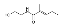 (E)-N-(2-hydroxyethyl)-2-methyl-2-pentenamide Structure