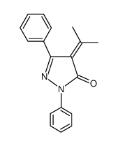 2,5-diphenyl-4-(propan-2-ylidene)-2,4-dihydro-3H-pyrazol-3-one结构式