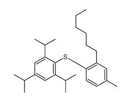 2-(2-hexyl-4-methylphenyl)sulfanyl-1,3,5-tri(propan-2-yl)benzene结构式