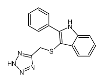 2-phenyl-3-(2H-tetrazol-5-ylmethylsulfanyl)-1H-indole结构式
