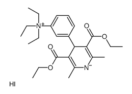 [3-[3,5-bis(ethoxycarbonyl)-2,6-dimethyl-1,4-dihydropyridin-4-yl]phenyl]-triethylazanium,iodide Structure