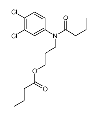 3-(N-butanoyl-3,4-dichloroanilino)propyl butanoate结构式