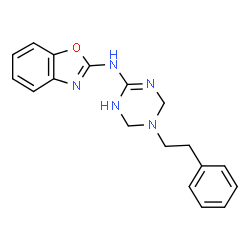 N-[5-(2-Phenylethyl)-1,3,5-triazinan-2-ylidene]-1,3-benzoxazol-2-amine结构式