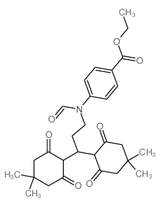ethyl 4-[3,3-bis(4,4-dimethyl-2,6-dioxo-cyclohexyl)propyl-formyl-amino]benzoate结构式