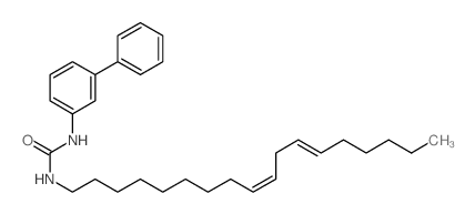 1-[(9Z,12E)-octadeca-9,12-dienyl]-3-(3-phenylphenyl)urea Structure